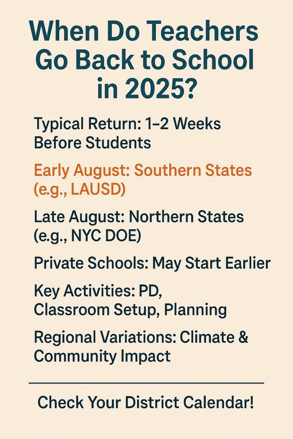 When Do Teachers Go Back to School? Key Dates and Insights for 2025